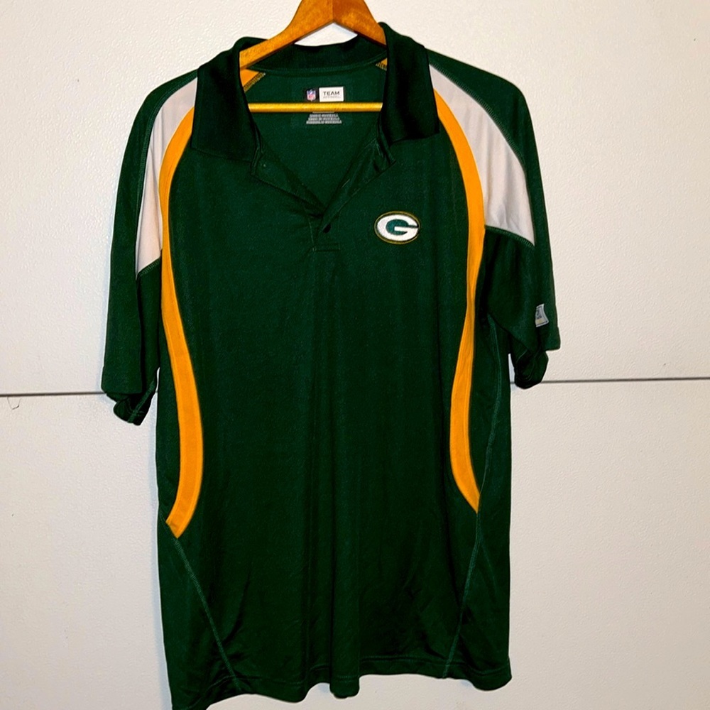 Green Bay‎ Packers Embroidered NFL Team Apparel Pull Over Polo Shirt- XL
